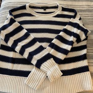Jcrew navy/cream striped sweater